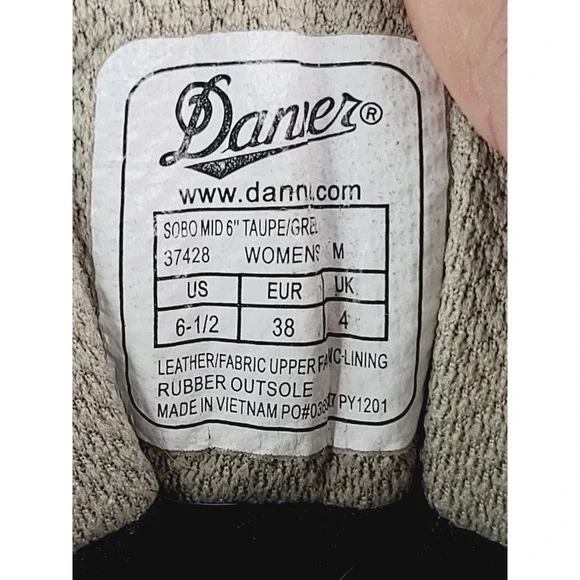 Daner Sobo Mid 6" Hiking Shoes, Women's Size 6.5, Taupe/Green - Picture 7 of 8